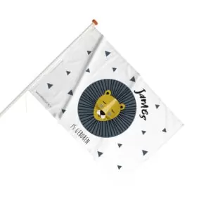 geboortevlag leeuw gevelvlag leeuw oker blauw geboorte hiphuisje