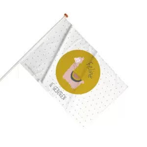 geboortevlag lama in okergeel gevelvlag meisje geboren lama okergeel hiphuisje