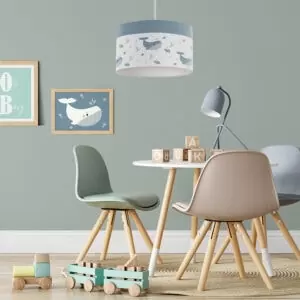 hanglamp walvis blauw kinderkamer babykamer - verlichting in de kinderkamer -hiphuisje