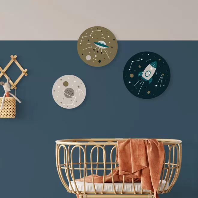 muurcirkels ruimtevaart babykamer styling hiphuisje