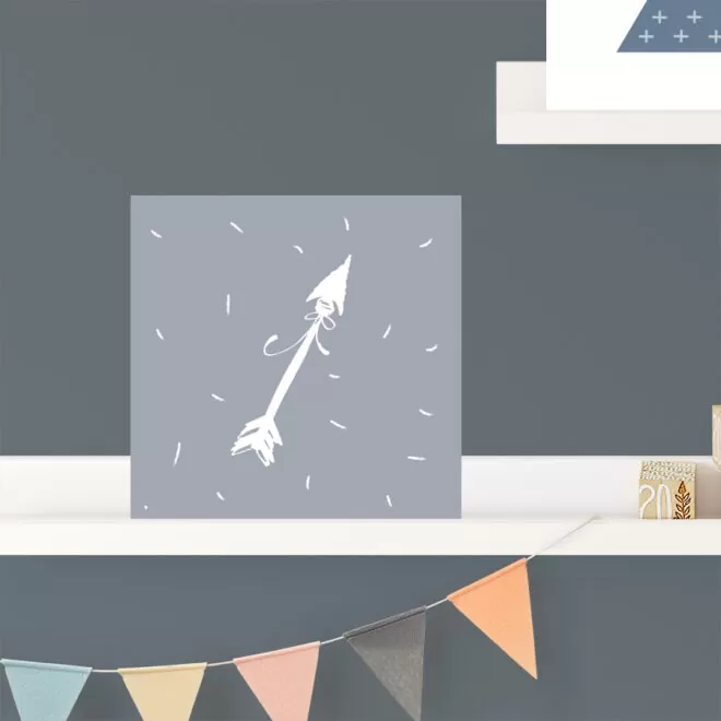 forex tegeltje pijl in grijs met confetti hiphuisje