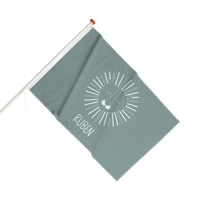 geboortevlag met leeuw groen hiphuisje 1