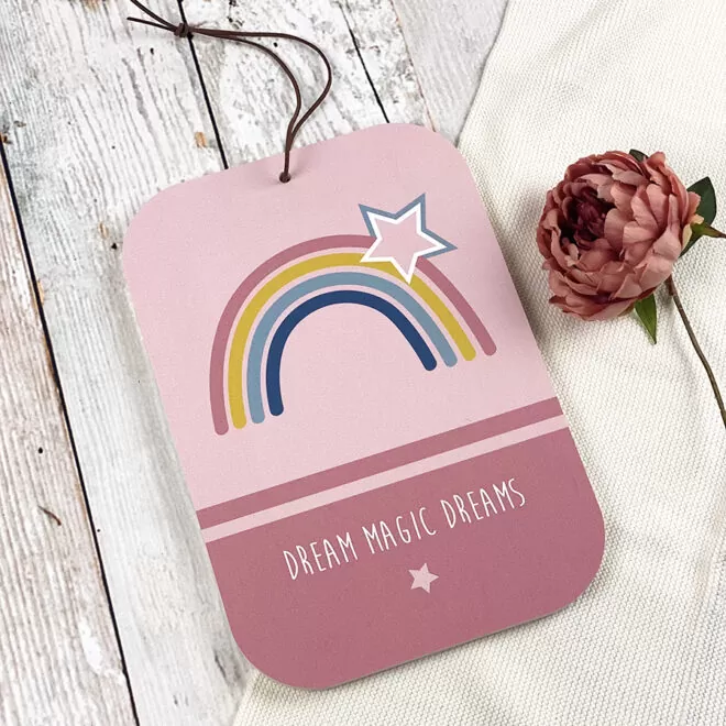 geboortebord hout regenboog roze meisje hiphuisje