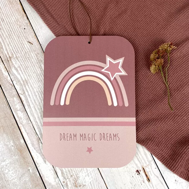 houten geboortebord met regenboog naturel tint decoratie bord kinderkamer hiphuisje