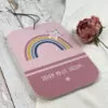 houten geboortebord regenboog roze hiphuisje 1