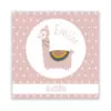 RAAMSTICKER GEBOORTE LAMA ROZE MEISJE HIPHUISJE