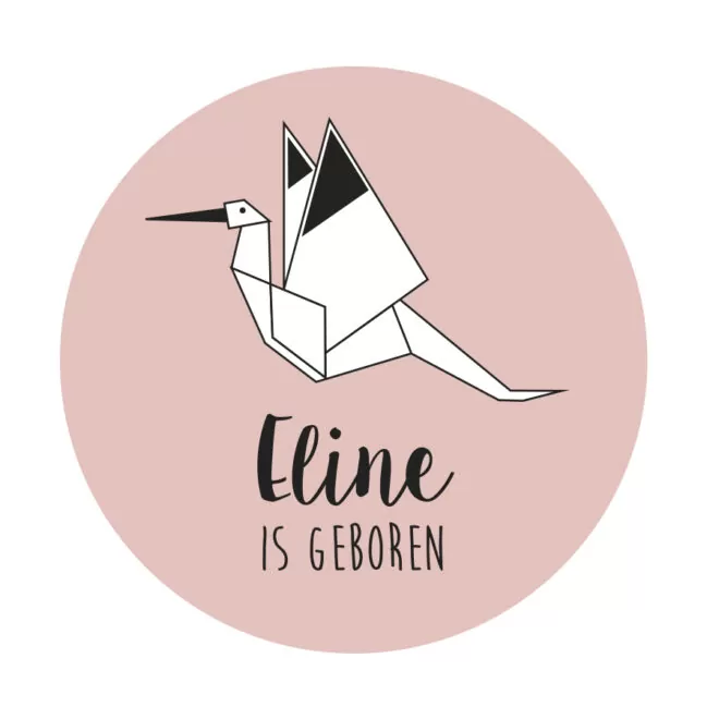 raamsticker geboorte meisje ooievaar hiphuisje