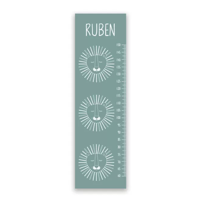 Groeimeter muursticker leeuw groen hiphuisje