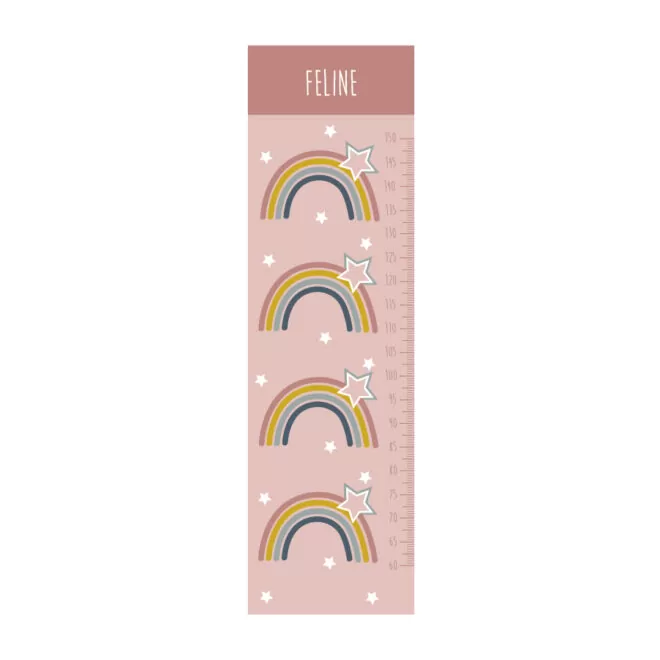 groeimeter regenboog roze muursticker hiphuisje