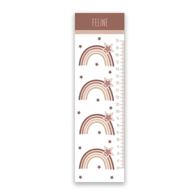 muursticker groeimeter met regenboog naturel hiphuisje kopiëren