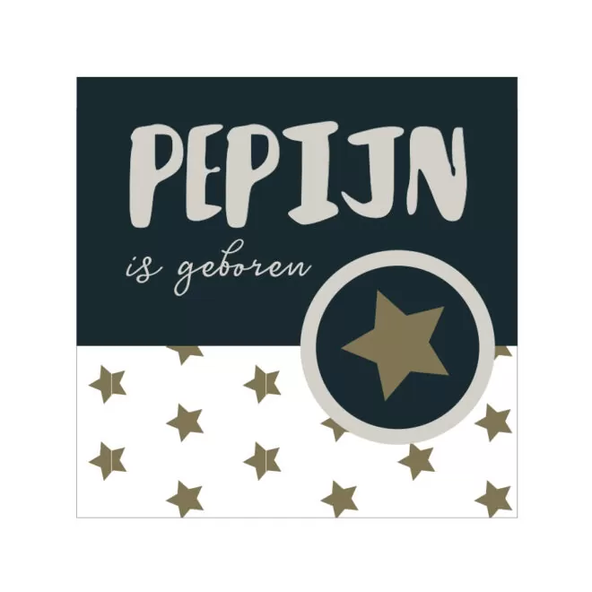 GEBOORTESTICKER RAAMSTICKER JONGETJE GEBOREN STER HIPHUISJE