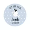 traktatie geboorte prikker ooievaar blauw hiphuisje