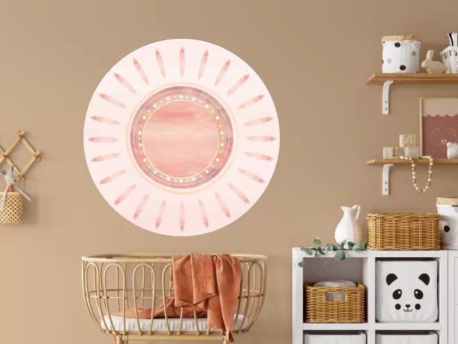 High res muursticker zon boho - muurstickers voor de kinderkamer - hiphuisje