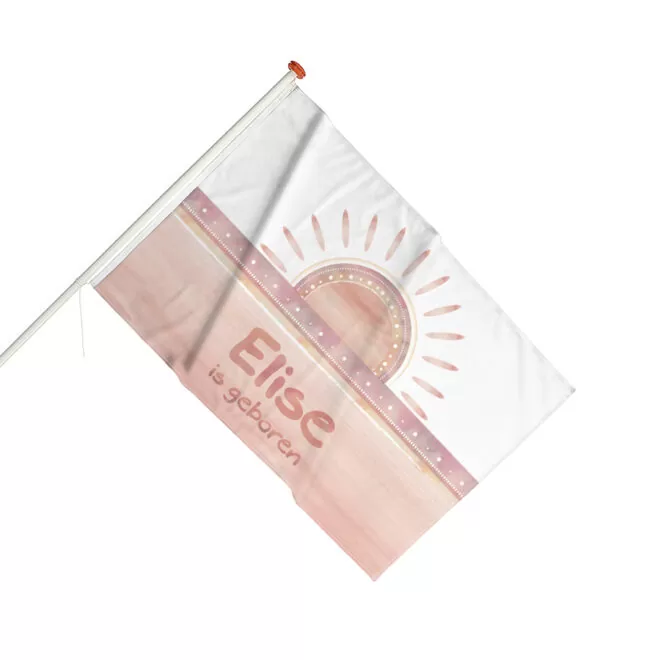geboortevlag met zon in boho stijl - hiphuisje