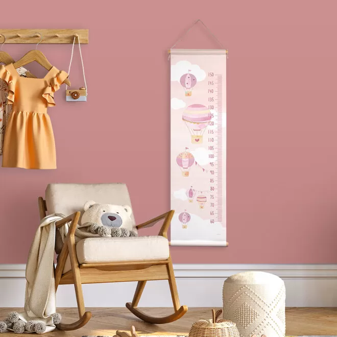Groeimeter met luchtballonnen in roze - hiphuisje
