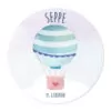 geboortesticker raam luchtballon blauw