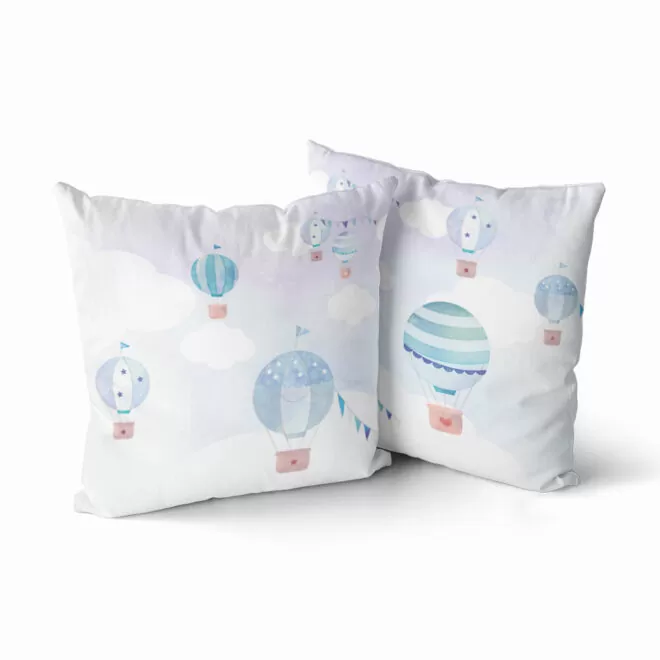 kussen luchtballonnen blauw hiphuisje