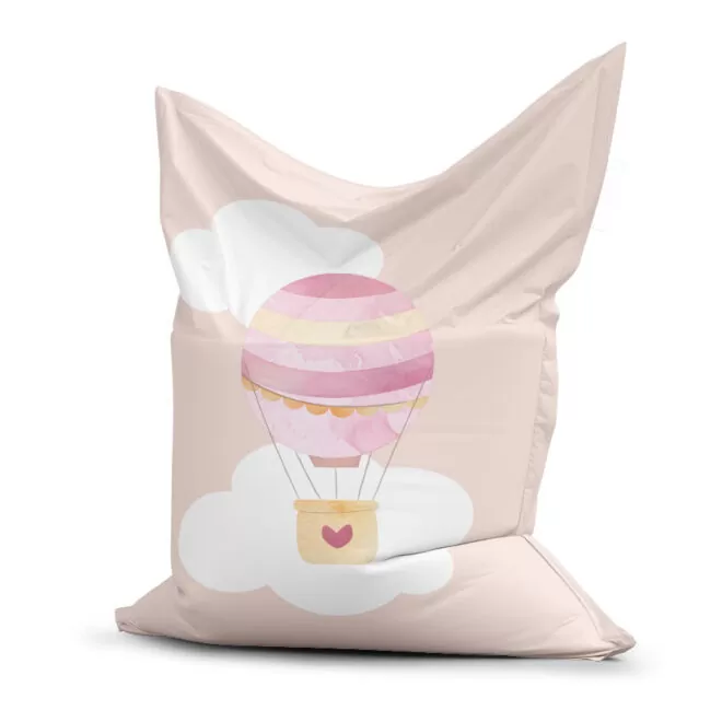 Zitzak met luchtballonen in roze