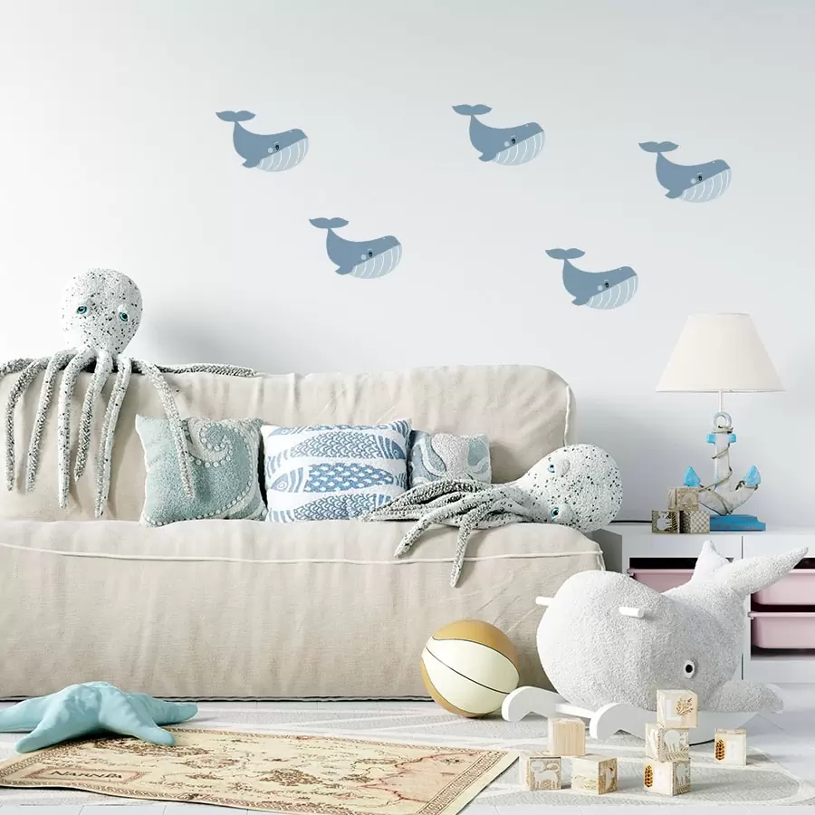 kleine muurstickers walvis hiphuisje