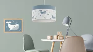 hanglamp walvis blauw verlichting voor de kinderkamer en babykamer - hanglamp kinderkamer walvis