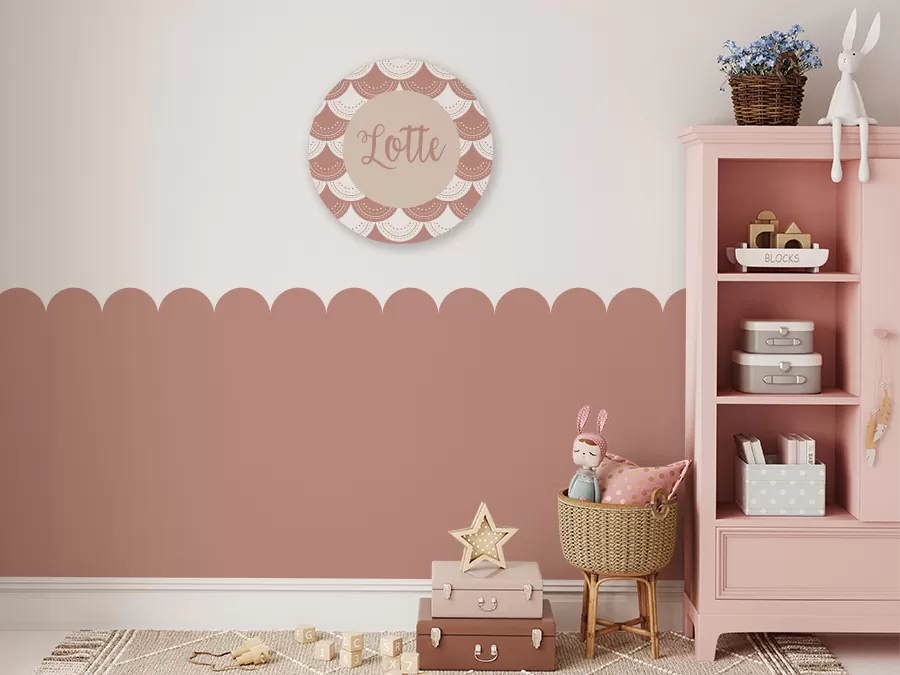 XL behang lambrisering voor de kinderkamer met golfjes - hip huisje