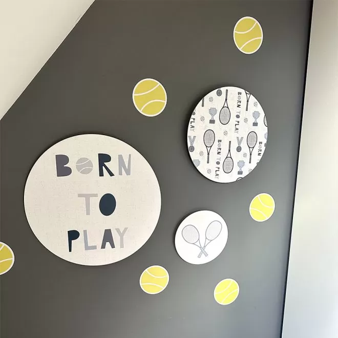 muurcirkels tennis en muurstickers tennisballen kinderkamer hiphuisje