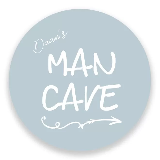 muurcirkel man cave lichtblauw kinderkamer hiphuisje