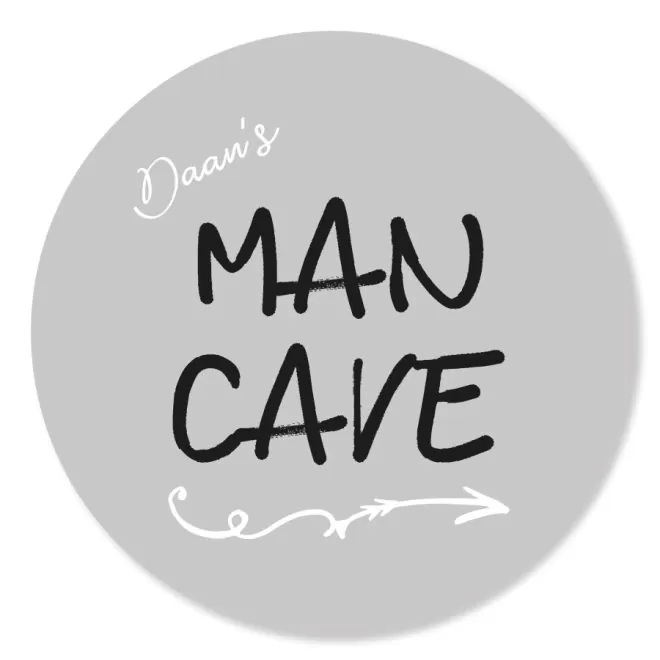 muurcirkel man cave voor jongens lichtgrijs hiphuisje