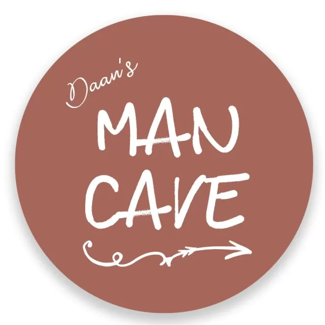 muurcirkel mancave bruin jongenskamer hiphuisje