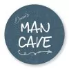 muurcirkel mancave met naam voor de jongenskamer jeansblauw